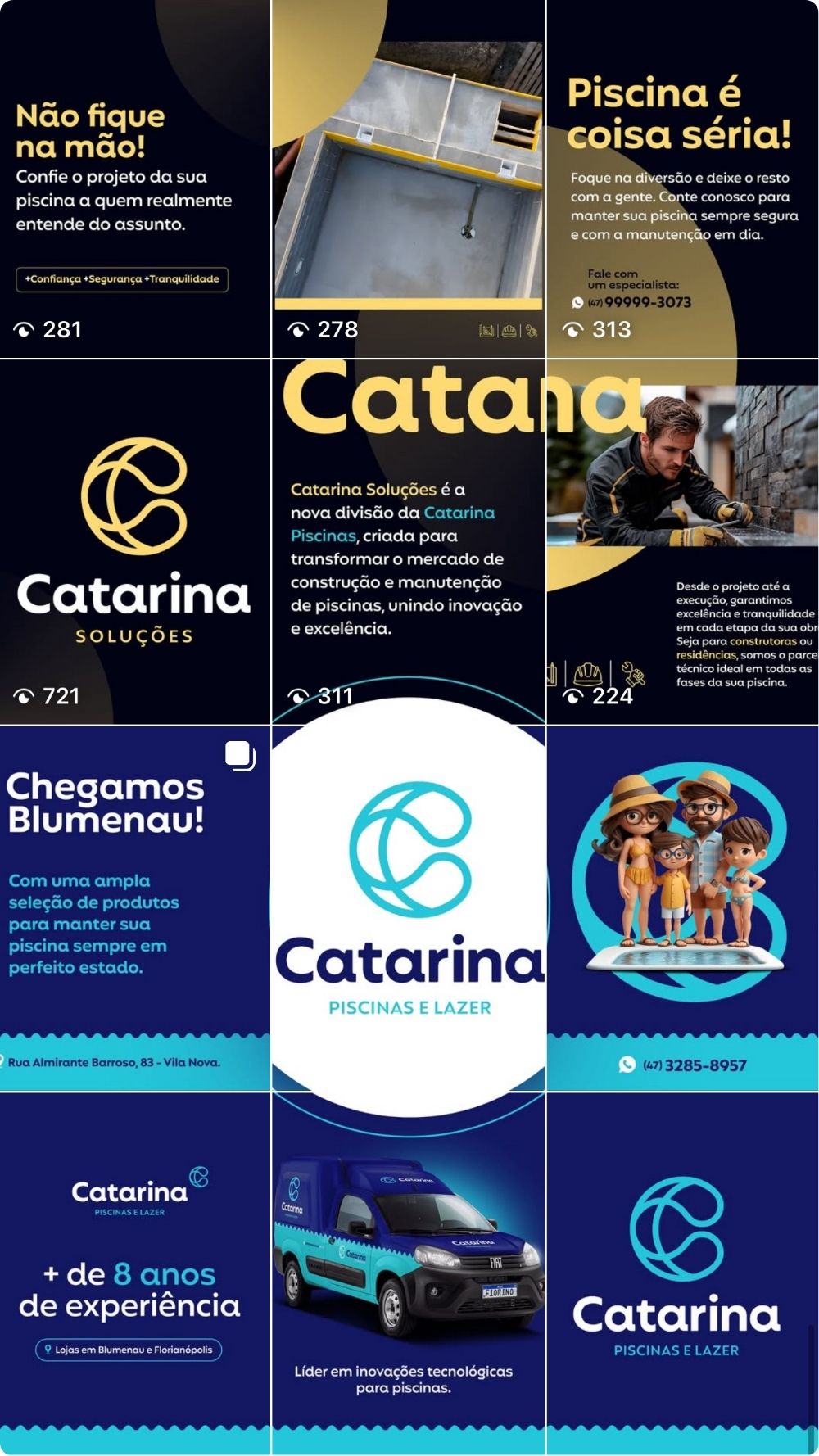 Catarina Piscinas antes da construção de conteúdo